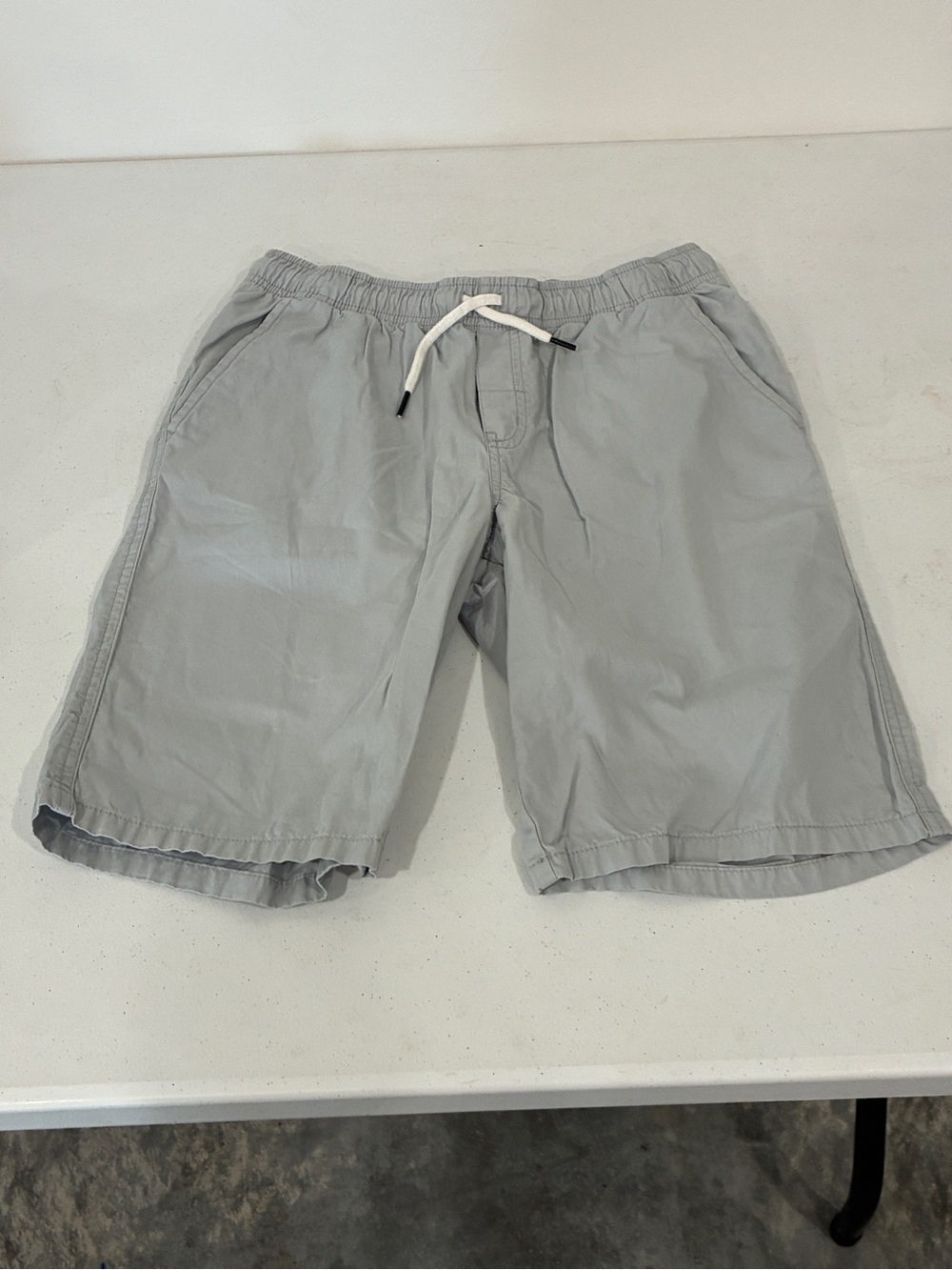 Cat & Jack Boys Size XL 16 Gray Casual Pull On Twill Shorts Elastic Waist